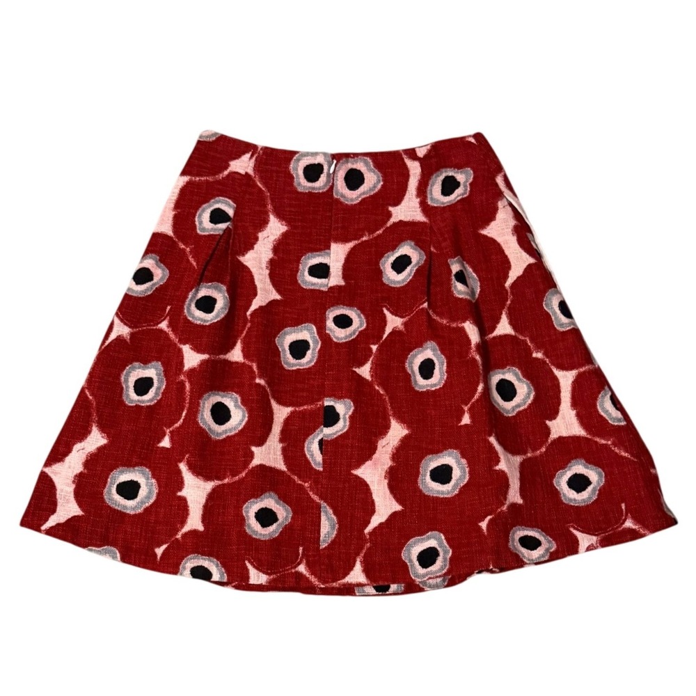 The Limited Red Floral Poppy Print A-Line 100% Cotton Skirt Size Medium Lined - Picture 2 of 8